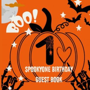 Spookyone Halloween guest book for a one year old birthday